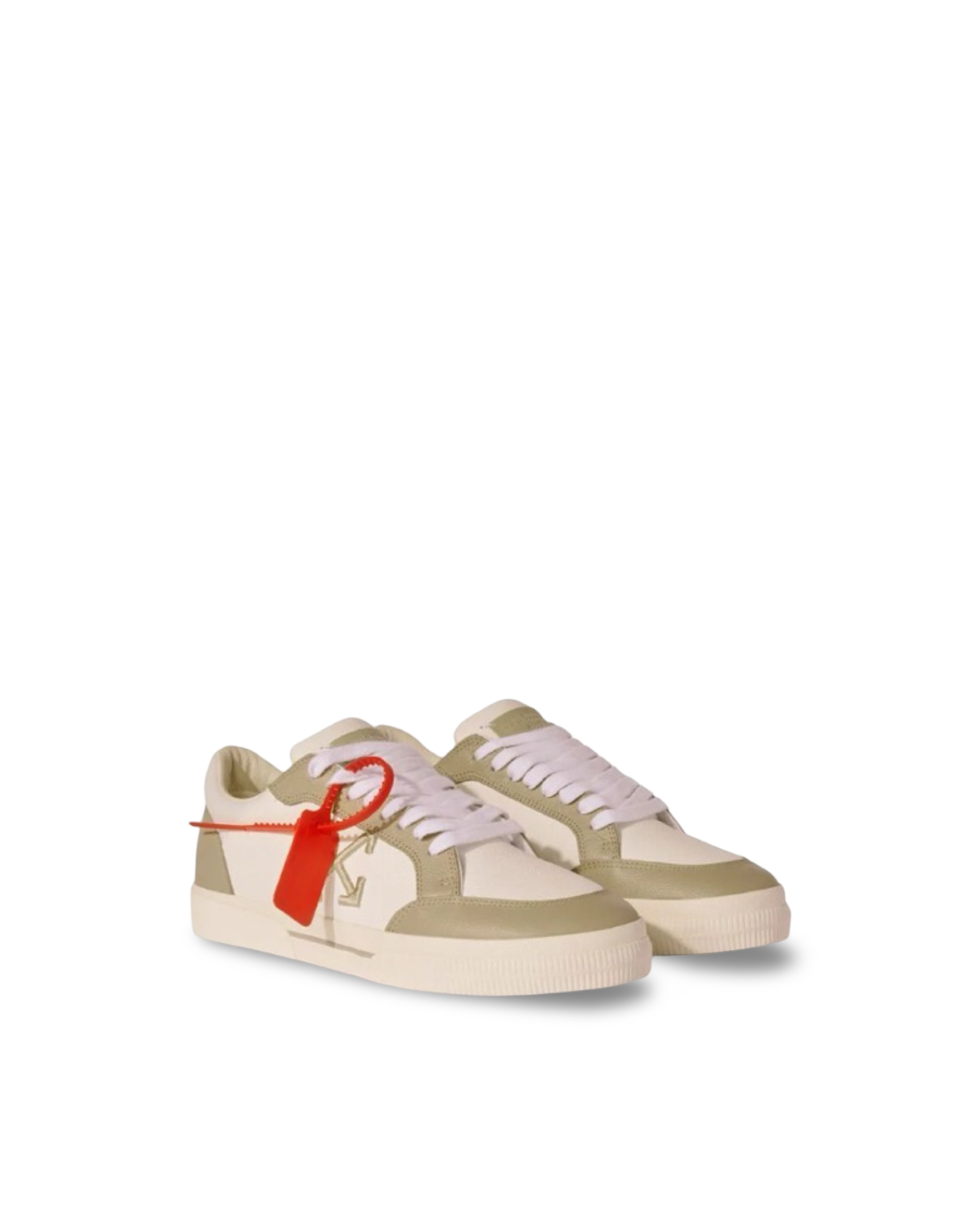 Off-White Vulcanized leather White/Sage - LuxeVe